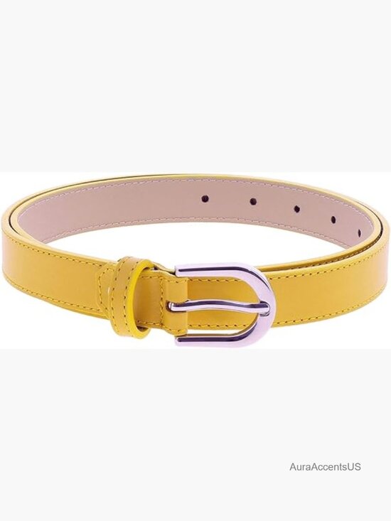 Italian Leather Belt, Made in France, Genuine Cowhide, 1 Inch Wide, Classic main image 5